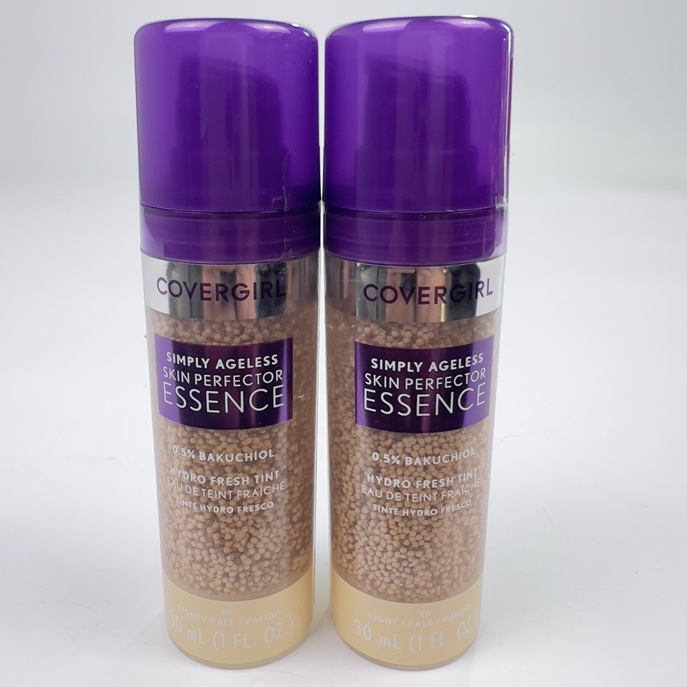2X Covergirl Simply Ageless Skin Perfector Essence Foundation, 20 light - Picture 1 of 5